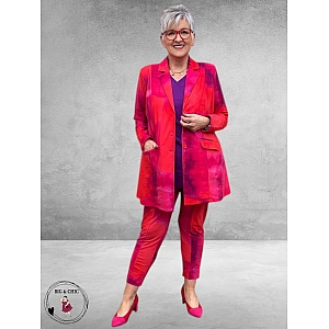 Plus Basics Blazer Midi Jacket Bright Batik